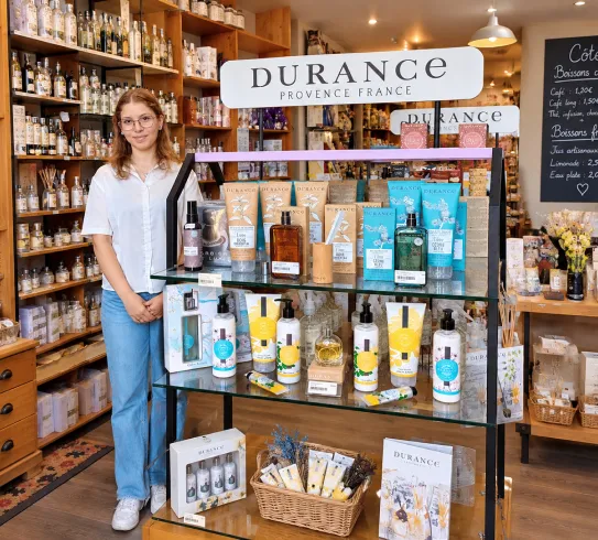 Présentation des produits Durance dans la boutique